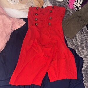 Forever 21 Vibrant Red Strapless Dress